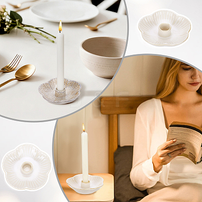 2Pcs Porcelain Candle Holders DJEW-PH0001-87A-1