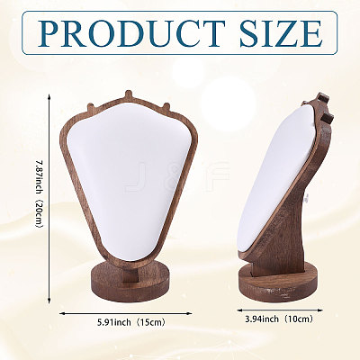 Bust Shaped Wooden Necklace Display Stands NDIS-WH0003-018D-1