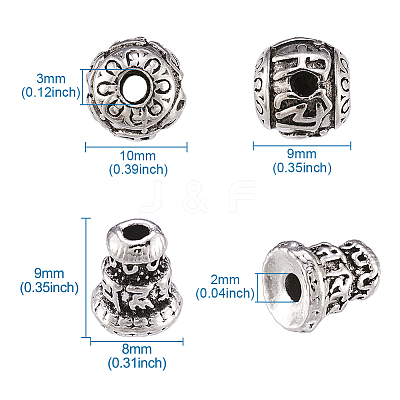 Tibetan Style Alloy Guru Bead Sets PALLOY-TAC0009-14AS-1