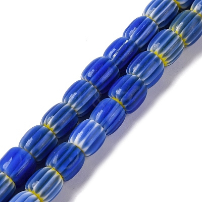 Handmade Lampwork Chevron Beads Strands LAMP-K041-01B-15-1
