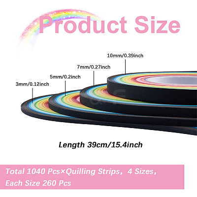 4Sets 4 Styles Rectangle Quilling Paper Strips DIY-CP0012-30-1