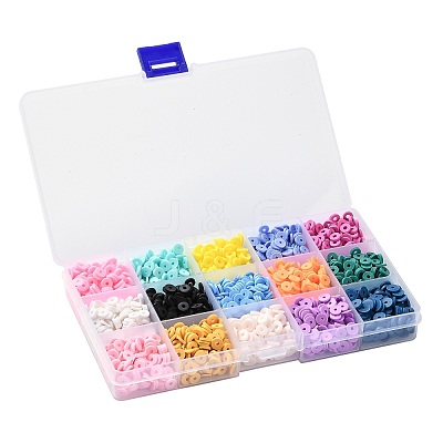 150G 15 Colors Handmade Polymer Clay Beads CLAY-JP0001-11-6mm-1