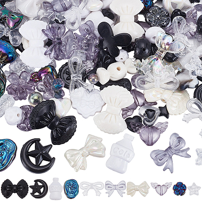 150Pcs Opaque & Transparent Acrylic Beads MACR-SP0002-18A-1