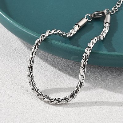304 Stainless Steel Rope Chain Bracelets for Women LS-BJEW-Q051-04P-1