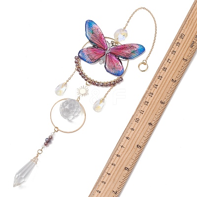 Stainless Steel Resin Butterfly Suncatcher HJEW-TA00451-01-1
