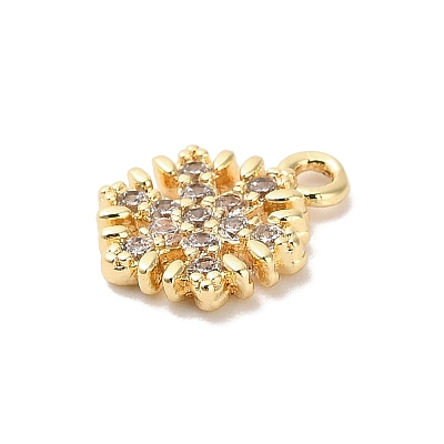 Brass Micro Pave Cubic Zirconia Charms KK-D427-05A-G-1