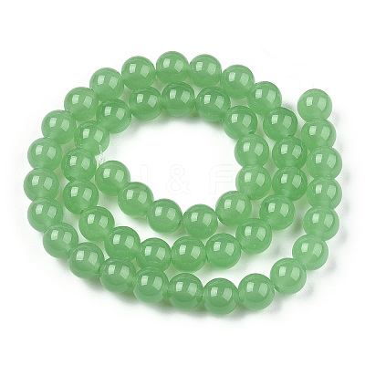 Imitation Jade Glass Beads Strands GLAA-T032-J8mm-02-1