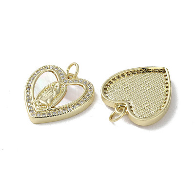 Brass Micro Pave Cubic Zirconia Pendants KK-G485-19C-G-1