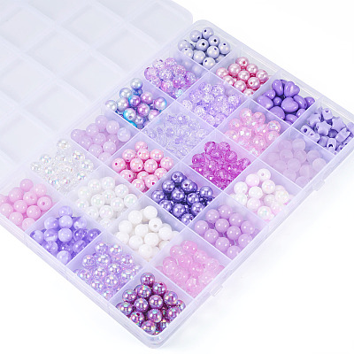 Opaque Acrylic Beads SACR-TA0001-45B-1