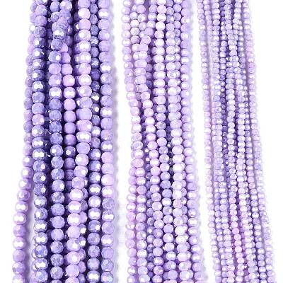 Anti-Tarnish Electroplate Glass Beads Strands EGLA-ZX010-8mm-08-1