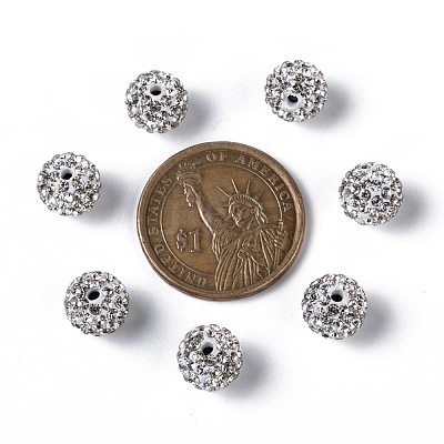 Grade A Rhinestone Pave Disco Ball Beads RB-Q102-12-1