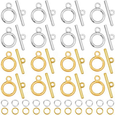 60Pcs 2 Colors Tibetan Style Alloy Toggle Clasps FIND-SP0001-24-1