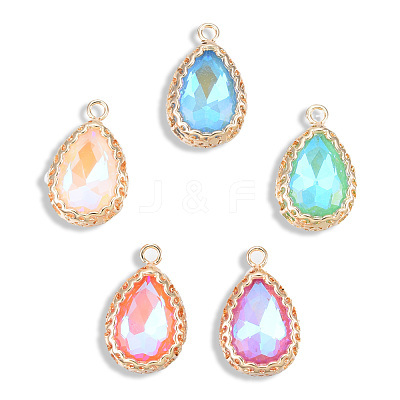 Electroplate K9 Glass Pendants GLAA-N038-46-1