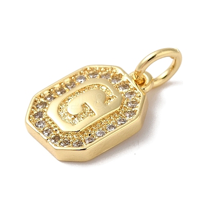 Real 18K Gold Plated Brass Micro Pave Clear Cubic Zirconia Pendants KK-L216-002G-G-1