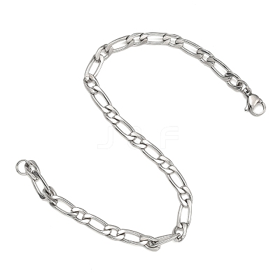 Tarnish Resistant 304 Stainless Steel Figaro Chain Bracelets BJEW-I274-03S-1