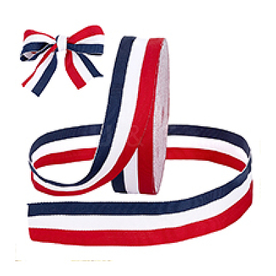 Polyester Grosgrain Ribbon OCOR-WH0111-07A-1