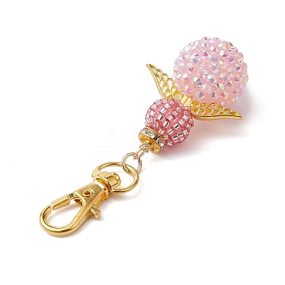 Angel Glass Seed Bead Pendant Decorations HJEW-MZ00088-1