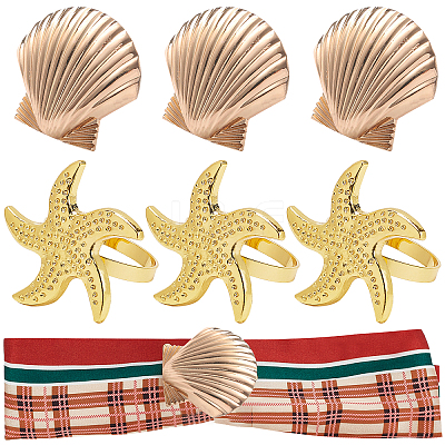 6 Pcs 2 Styles Alloy Napkin Rings AJEW-GF0002-73G-1