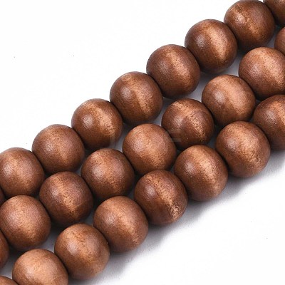 Painted Natural Wood Beads Strands WOOD-S053-54L-1