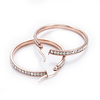 Simple Fashion 304 Stainless Steel Big Hoop Earrings EJEW-K063-3-1