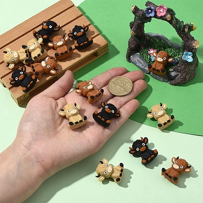 15Pcs 3 Colors Highland Cattle Silicone Beads SIL-YW0001-97-1
