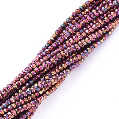 Electroplate Glass Beads Strands EGLA-F149-FP-03-1