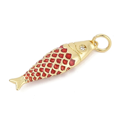 Brass with Cubic Zirconia Pendants KK-G522-43G-03-1