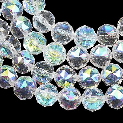 Transparent Electroplate Glass Beads Strands EGLA-N002-34C-B02-1