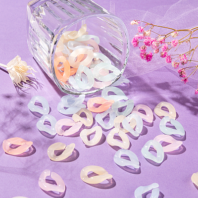 150Pcs 6 Colors Imitation Jelly Acrylic Linking Rings JACR-CJ0001-01-1