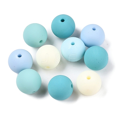 Rubberized Style Imitated Silicone Acrylic Beads MACR-T048-01B-12-1