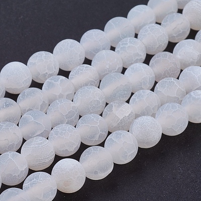 Natural Crackle Agate Beads Strands G-G055-8mm-5-1