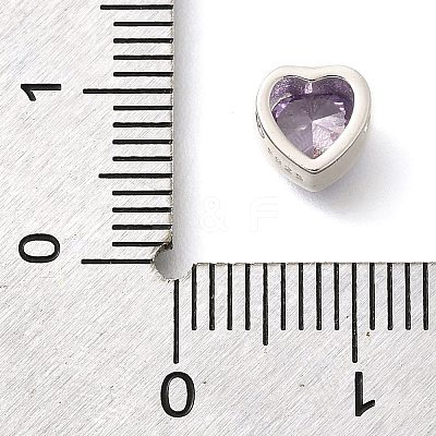 925 Sterling Silver Cubic Zirconia Beads STER-L066-06S-04-1