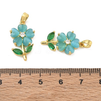 Brass Micro Pave Cubic Zirconia Pendants CU-CBA8C34-01G-03-1