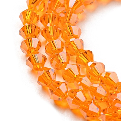 Transparent Electroplate Glass Beads Strands GLAA-F029-4mm-C23-1