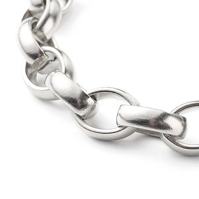 Non-Tarnish 304 Stainless Steel Rolo Chain Bracelets for Women BJEW-JB06673-01-1