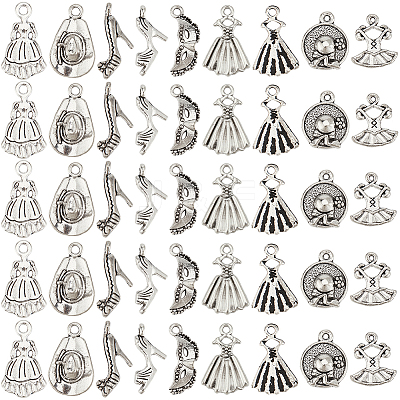 90Pcs 9 Styles Alloy Pendants FIND-SC0013-94-1