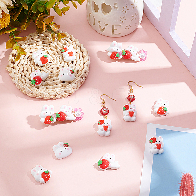 40Pcs 4 Style Opaque Resin Cabochons RESI-NB0001-77-1