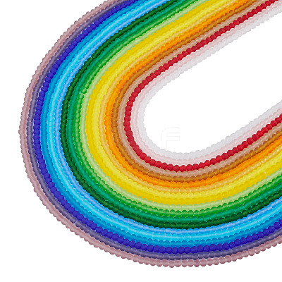 19 Stands 19 Colors Transparent Glass Beads Strands EGLA-TA0013-41-1