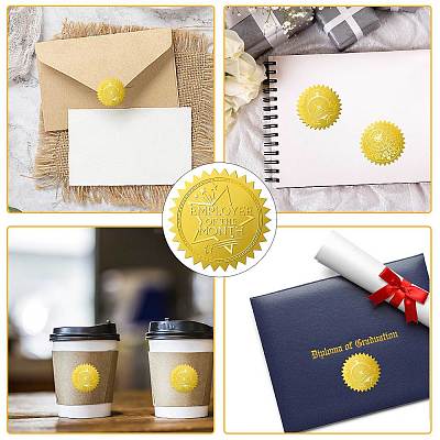 34 Sheets Self Adhesive Gold Foil Embossed Stickers DIY-WH0509-072-1