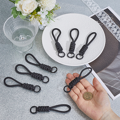 8Pcs Polyester Knitting Wrist Lanyard Hand Mobile Straps AJEW-ME0002-52-1
