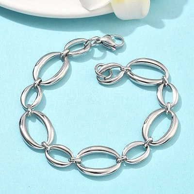 304 Stainless Steel Link Chain Bracelets for Women BJEW-B169-04B-P-1