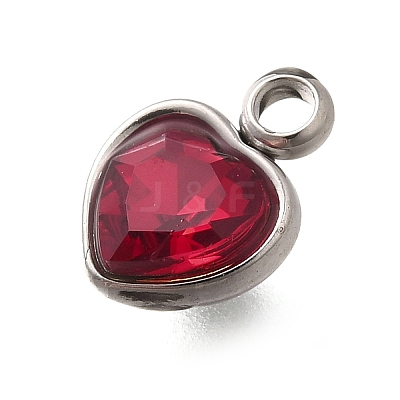 304 Stainless Steel with Rhinestone Pendants STAS-Q346-01P-06-1