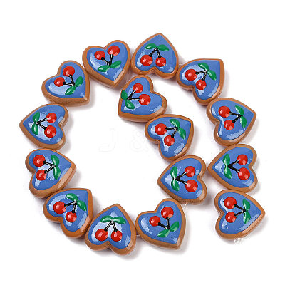 Handmade Heart Lampwork Beads Strands LAMP-P069-04A-04-1