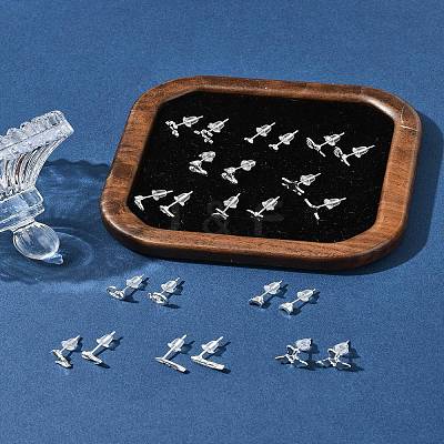 2 Pairs Alloy Stud Earrings for Women EJEW-FS0001-27H-1