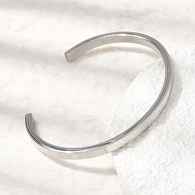 304 Stainless Steel Cuff Bangles BJEW-H644-08P-1