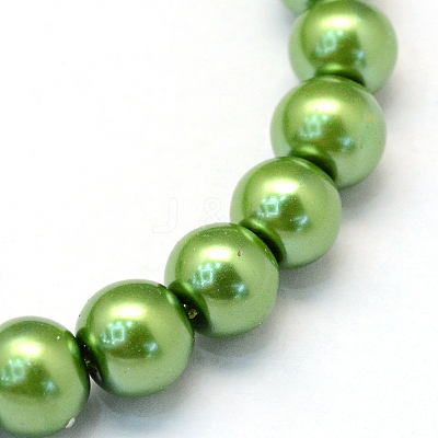 Baking Paint Pearlized Glass Pearl Round Bead Strands HY-Q003-4mm-13-1
