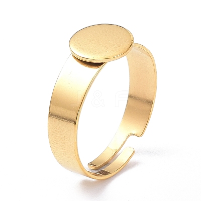 Ion Plating(IP) Adjustable 304 Stainless Steel Finger Rings Components STAS-P291-03A-G-1