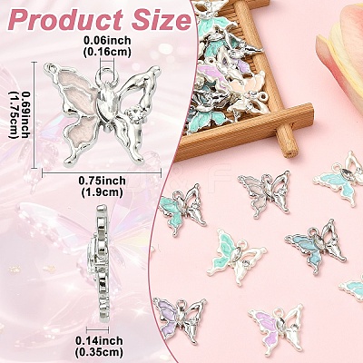 16Pcs 8 Styles Alloy Enamel Pendants FIND-YW0011-64-1
