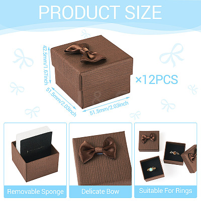 Square Cardboard Paper Ring Gift Storage Boxes CON-TAC0001-17D-1