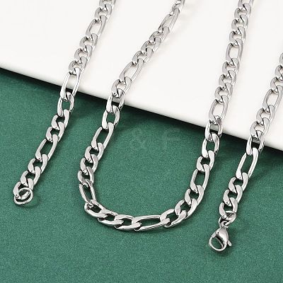 Tarnish Resistant Fashionable 304 Stainless Steel Figaro Chain Necklaces for Men STAS-A028-N017P-1